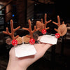 Christmas hairpin new plush Christmas flocking Elk Horn hairpin hair accessories children's holiday dress headdress