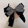 Black Diamond Pearl bow hairpin trendy houndstooth spring clip back head headwear fashionable temperament hair accessories