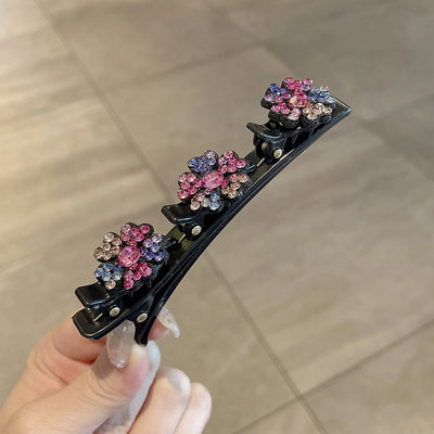 Shake the same double-layer four-leaf clover hair braiding artifact Liu Haiyang gas broken hairpin side clip makeup styling hairpin head