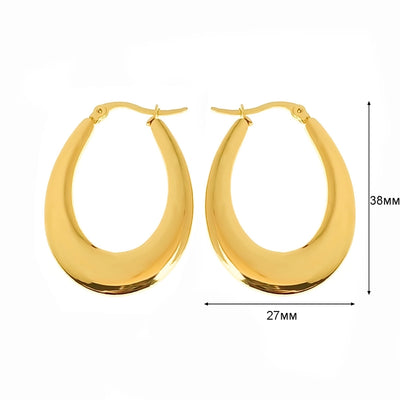 1 Pair Basic Simple Style Classic Style U Shape Geometric Round Plating Titanium Steel Earrings