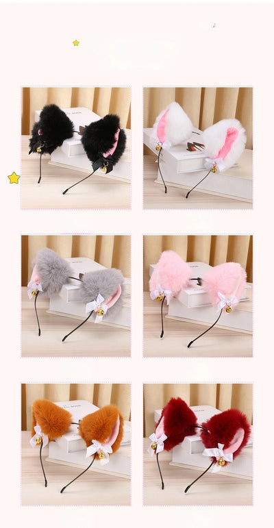 Cute Plush Cat Ear Hairband Autumn and Winter New Cat Rabbit Ear Fox Beast Ear Sexy Anchor Bell Headwear