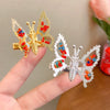 cute fashion sweet butterfly alloy metal artificial pearls hair clip