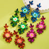 1 Pair Glam Vintage Style Baroque Style Flower Inlay Alloy Resin Rhinestones Glass 14K Gold Plated Drop Earrings