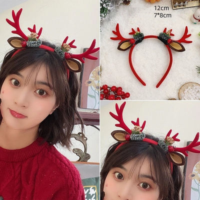 Christmas Cute Sweet Women's Antlers Imitation Antlers Flocking Hair Band