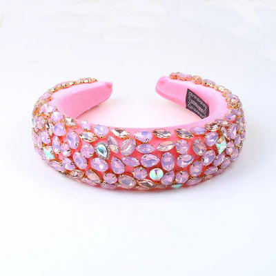 baroque style u shape sponge inlay rhinestones pearl hair band 1 piece