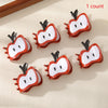 1 Grip Red Little Apple Back Head Barrettes Girlish Style Shark Clip Suitable for Women to Wear