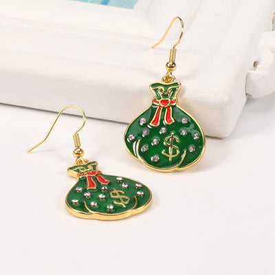 Christmas earrings money bag gift box hat shoes gloves scarf party earrings