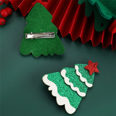 Christmas Cute Sweet Women's Christmas Tree Santa Claus Snowman Alloy Plastic Hair Clip