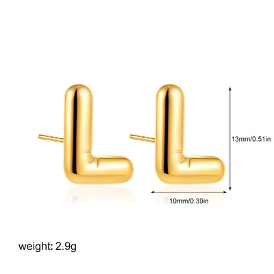 1 Pair Classic Style Letter 304 Stainless Steel Ear Studs