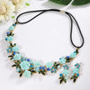 Women's Vacation Beach Sweet Flower Alloy Inlay Rhinestones Pearl Hair Band Earrings