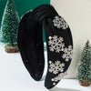 Christmas Elegant Women's Snowflake Alloy Pearl Inlay Rhinestones Hair Band