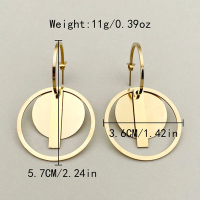 1 Pair IG Style Casual Vacation Geometric Plating 304 Stainless Steel 14K Gold Plated Drop Earrings