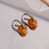 1 Pair Retro Simple Style Geometric Polishing 304 Stainless Steel Drop Earrings