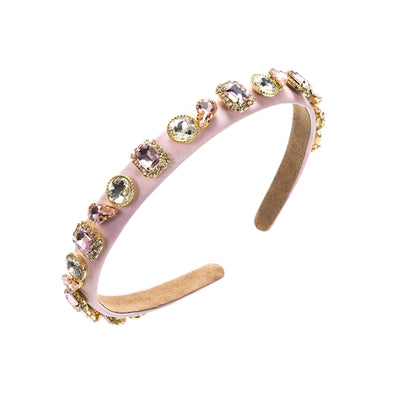 casual solid color rhinestone hair band