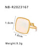 Jewelry Simple Style Commute Geometric 304 Stainless Steel Shell 18K Gold Plated Inlay Open Rings