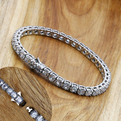 Shiny Geometric 316 Stainless Steel  Zircon Tennis Bracelet In Bulk