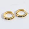 1 Pair Elegant Simple Style Commute Geometric Copper Zircon 14K Gold Plated Earrings