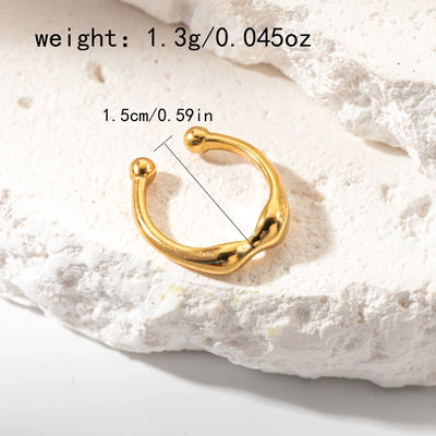 1 Piece IG Style Casual Vacation Water Droplets Ball Plating Hollow Out 304 Stainless Steel 14K Gold Plated Ear Cuffs