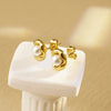 1 Piece Elegant Pea 304 Stainless Steel 18K Gold Plated Ear Studs