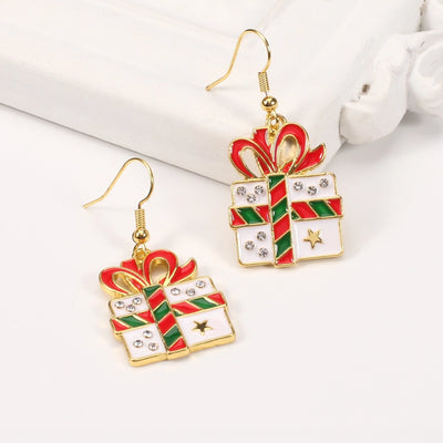 Christmas earrings money bag gift box hat shoes gloves scarf party earrings