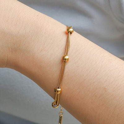 Simple Style Geometric Titanium Steel 18K Gold Plated Bracelets In Bulk