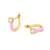 1 Pair Simple Style Classic Style Geometric Enamel Copper Zircon Earrings