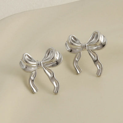 1 Pair Sweet Bow Knot 304 Stainless Steel Ear Studs