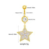 1 Piece Belly Rings Cute Sweet Star Heart Shape 316 Stainless Steel  Alloy Copper Inlay Rhinestones Zircon Gold Plated