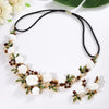 Women's Vacation Beach Sweet Flower Alloy Inlay Rhinestones Pearl Hair Band Earrings