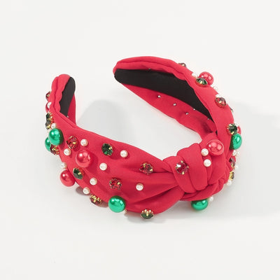 Christmas Cute Women's Color Block Imitation Pearl Rhinestone Hair Band