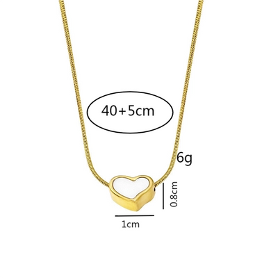 [Whole Body Titanium Steel] Three-Dimensional Peach Heart Titanium Steel Necklace Simple Fashion Necklace