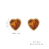 1 Pair Simple Style Commute Heart Shape Inlay 304 Stainless Steel Gem 18K Gold Plated Ear Studs