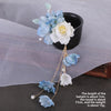 Flower headdress Hanfu hairpin silk flower hair accessories tassel side clip female ancient style headdress Flower hairpin flower clip accessories