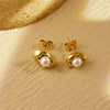 1 Piece Elegant Pea 304 Stainless Steel 18K Gold Plated Ear Studs