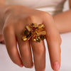 Jewelry Simple Style Classic Style Flower 304 Stainless Steel 18K Gold Plated Open Rings