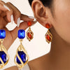 1 Pair Vintage Style Simple Style IG Style Geometric Inlay Copper Copper Alloy Gem Drop Earrings