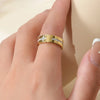 Jewelry Simple Style Cross 304 Stainless Steel Rhinestones 14K Gold Plated Inlay Rings