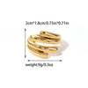 Jewelry Simple Style Roman Style Commute Lines 304 Stainless Steel 14K Gold Plated Plating Hollow Out Rings