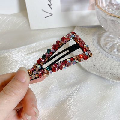 Color rhinestone hairpin Super Flash hollow BB hairpin side hairpin colored diamond bangs hairpin headdress broken hairpin top clip