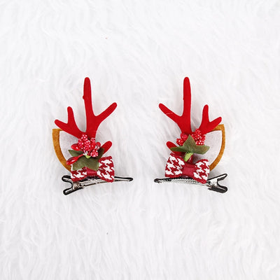 Christmas Cute Women's Christmas Hat Letter Elk Plastic Iron Hair Clip