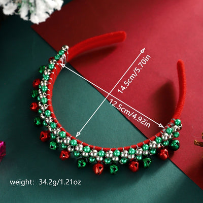 Christmas Elegant Cute Sweet Women's Halloween Pattern Colorful Bell Imitation Pearl Alloy Inlay Rhinestones Hair Band Party Headpieces