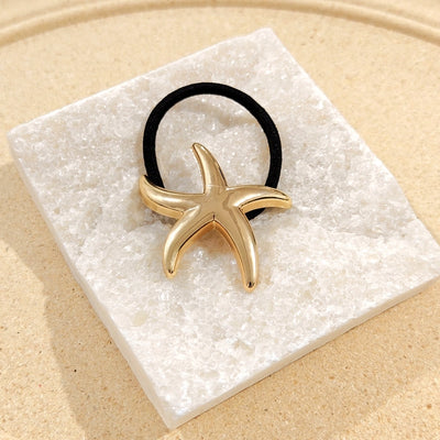 Women's Classic Style Scallop Starfish Flower 304 Stainless Steel Plating Hair Clip Hair Tie