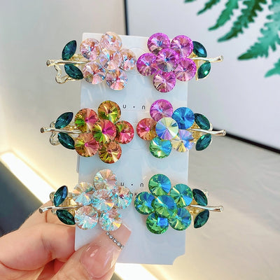 classic style flower rhinestone hair clip