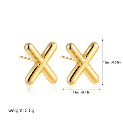 1 Pair Classic Style Letter 304 Stainless Steel Ear Studs