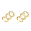 1 Pair Elegant Simple Style Geometric Copper Zircon 24K Gold Plated Drop Earrings Ear Cuffs Ear Studs