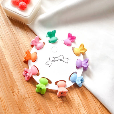 cartoon style heart shape flower resin hair clip 1 set