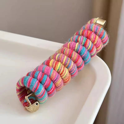 Wool telephone line head rope hair braiding artifact  new rubber band Japanese straight hair band dopamine hair accessories