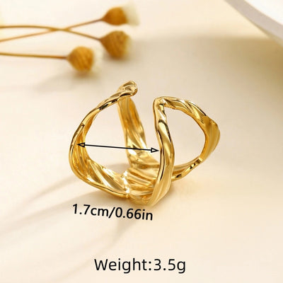 Jewelry Simple Style Irregular Solid Color 304 Stainless Steel Open Rings