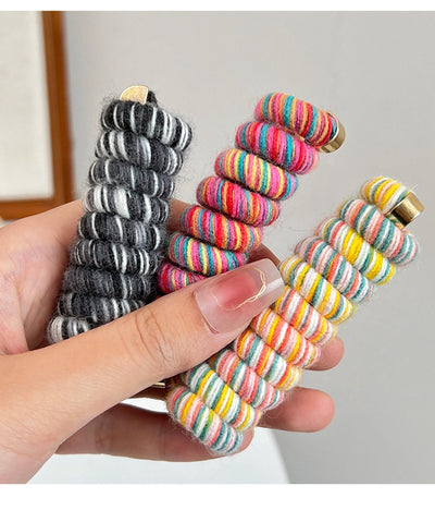 Wool telephone line head rope hair braiding artifact  new rubber band Japanese straight hair band dopamine hair accessories