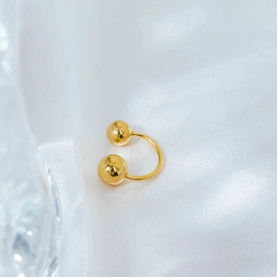 1 Piece IG Style Casual Vacation Water Droplets Ball Plating Hollow Out 304 Stainless Steel 14K Gold Plated Ear Cuffs